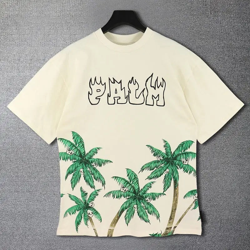 “Palm Angels PALM ” Short Sleeve Tee - Beige