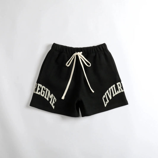 “Civil Regime” Mens Casual Shorts - Black